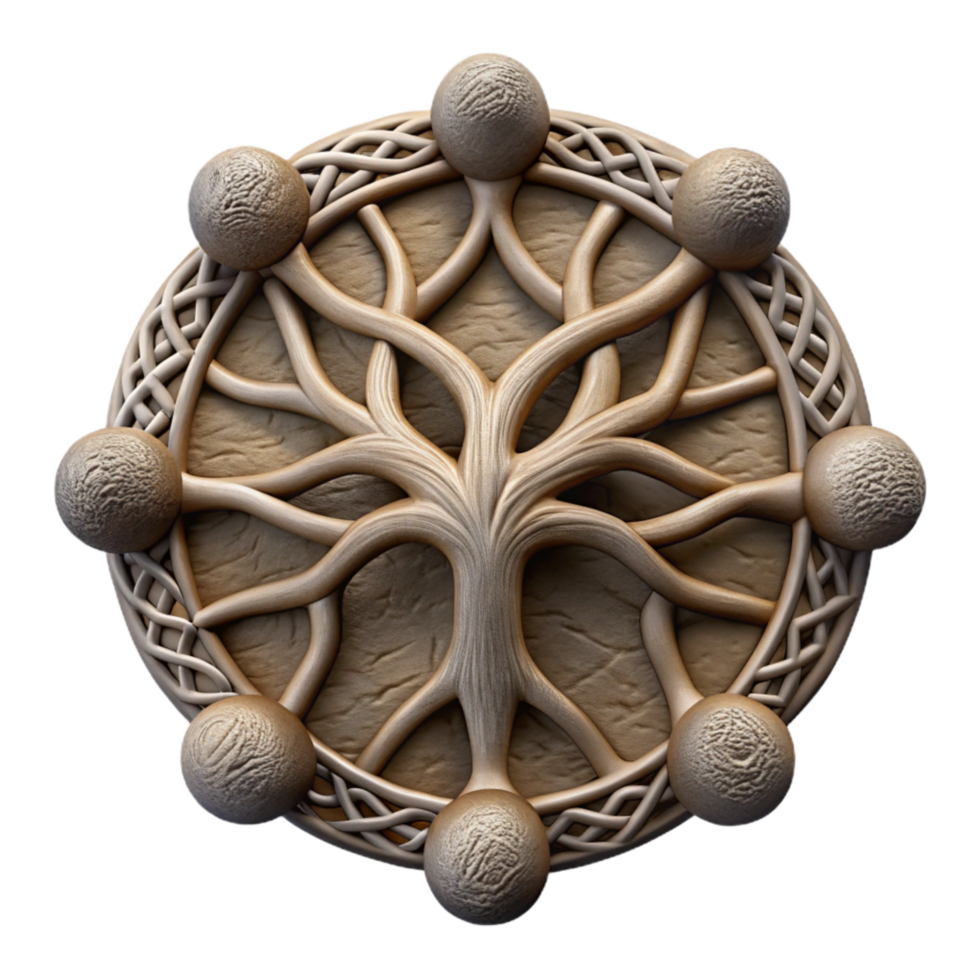 beautiful abstract Connected Consciousness Symbol Tree Roots Isolated high resolution png