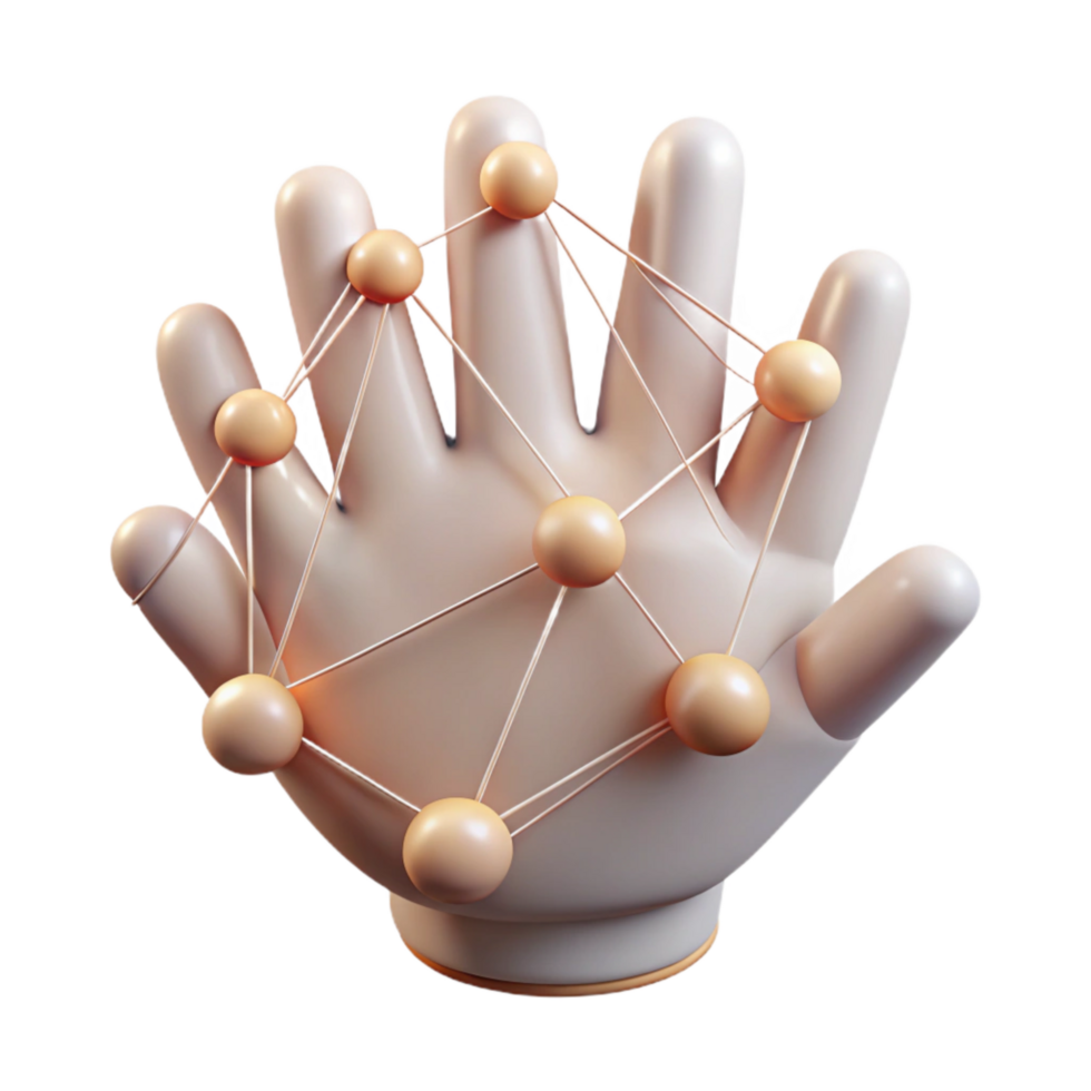 beautiful artistic Connected Hands Abstract Design Cutout Transparent Background premium png
