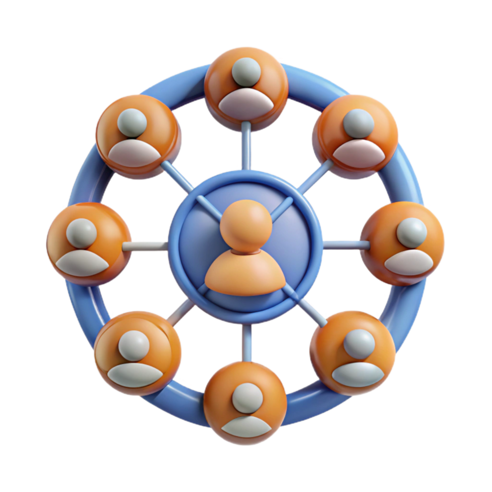 wonderful classic Connected People Network Cutout with Circular Design 4K png