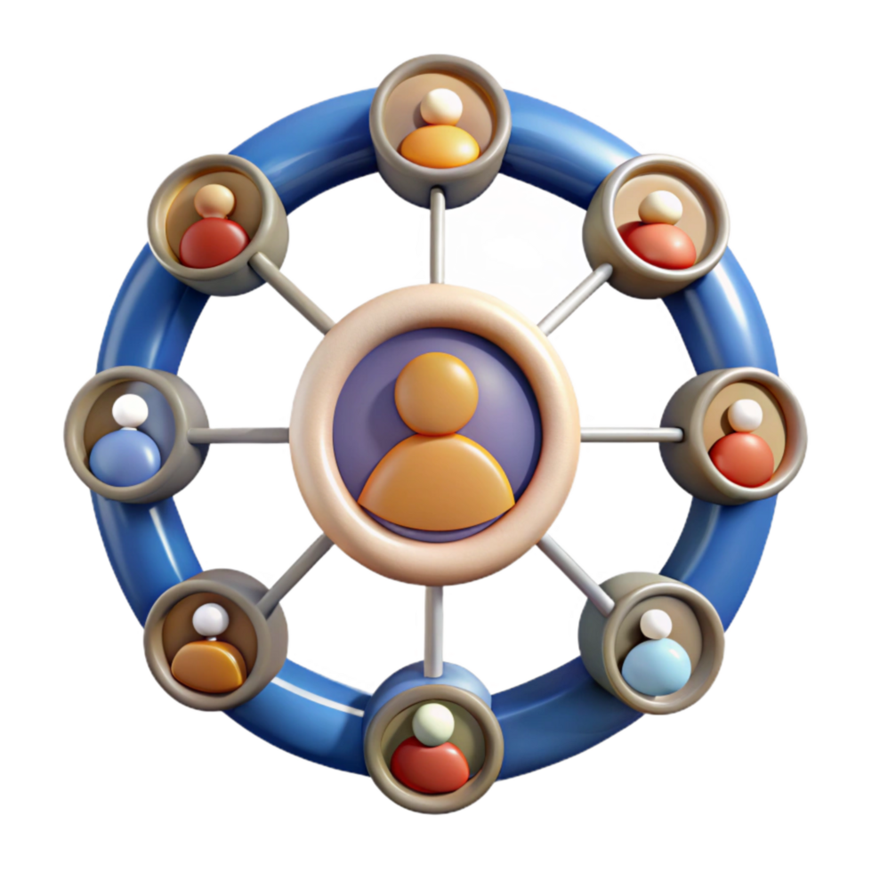 beautiful classic Connected People Network Cutout with Circular Design genuine png