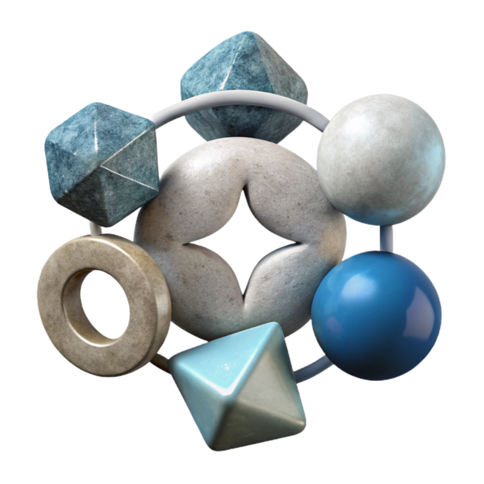 elegant contemporary Connected Shapes Reflecting Hope Isolated Element high resolution png
