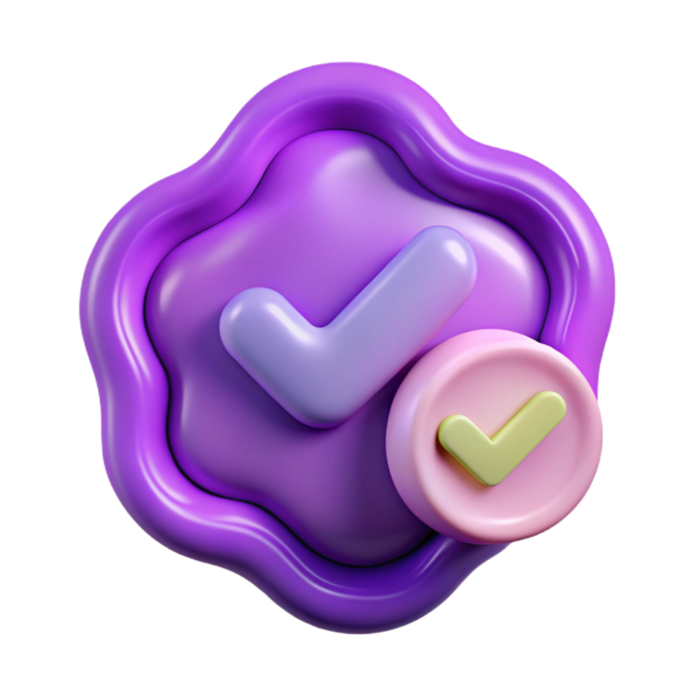 dramatic artistic Consciousness Upload Complete Purple Checkmark Transparent Background original png