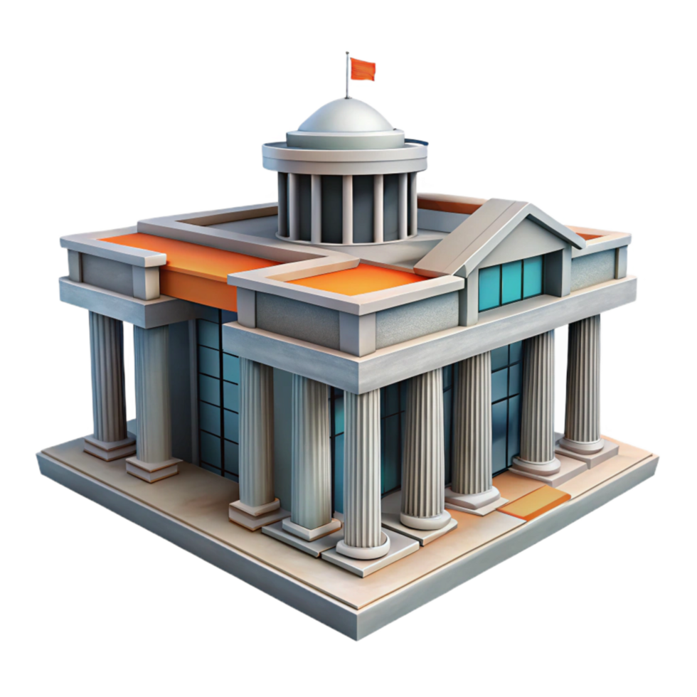 vibrant creative Contemporary Architecture Government Building Isolated exclusive png