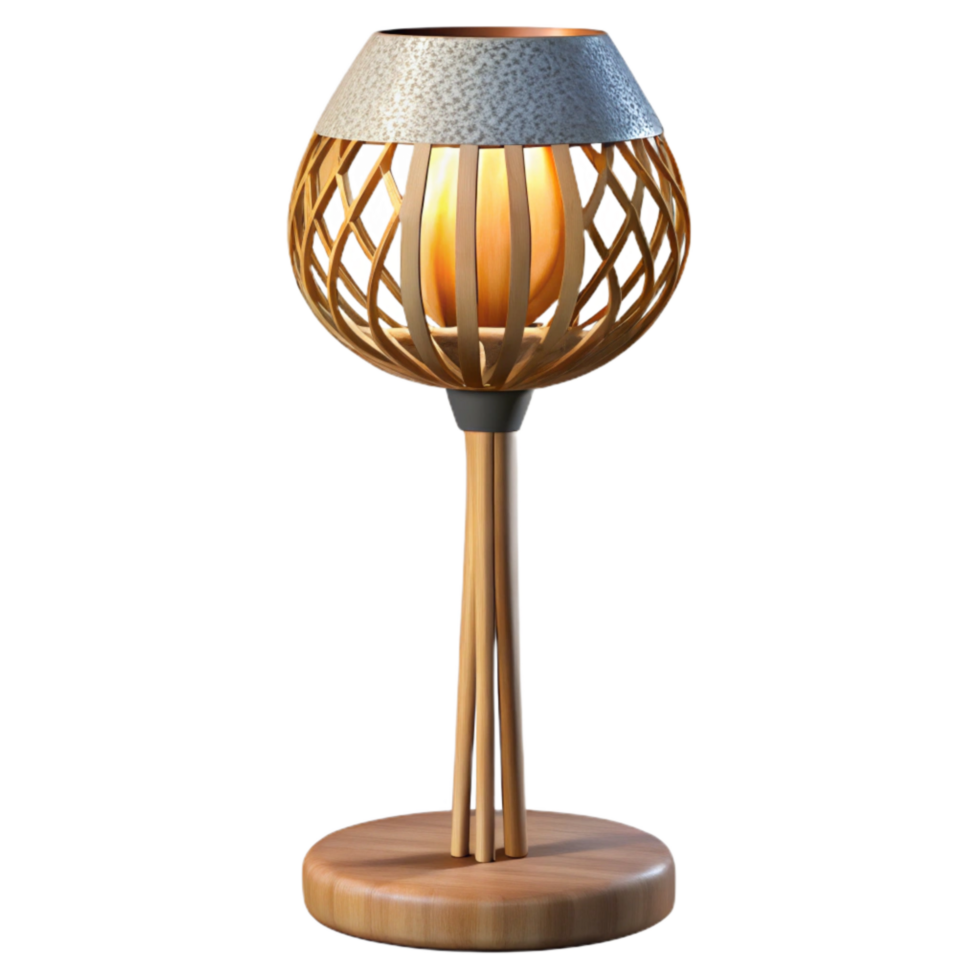 wonderful rustic Contemporary Floor Lamp Wooden Base Cutout high quality png