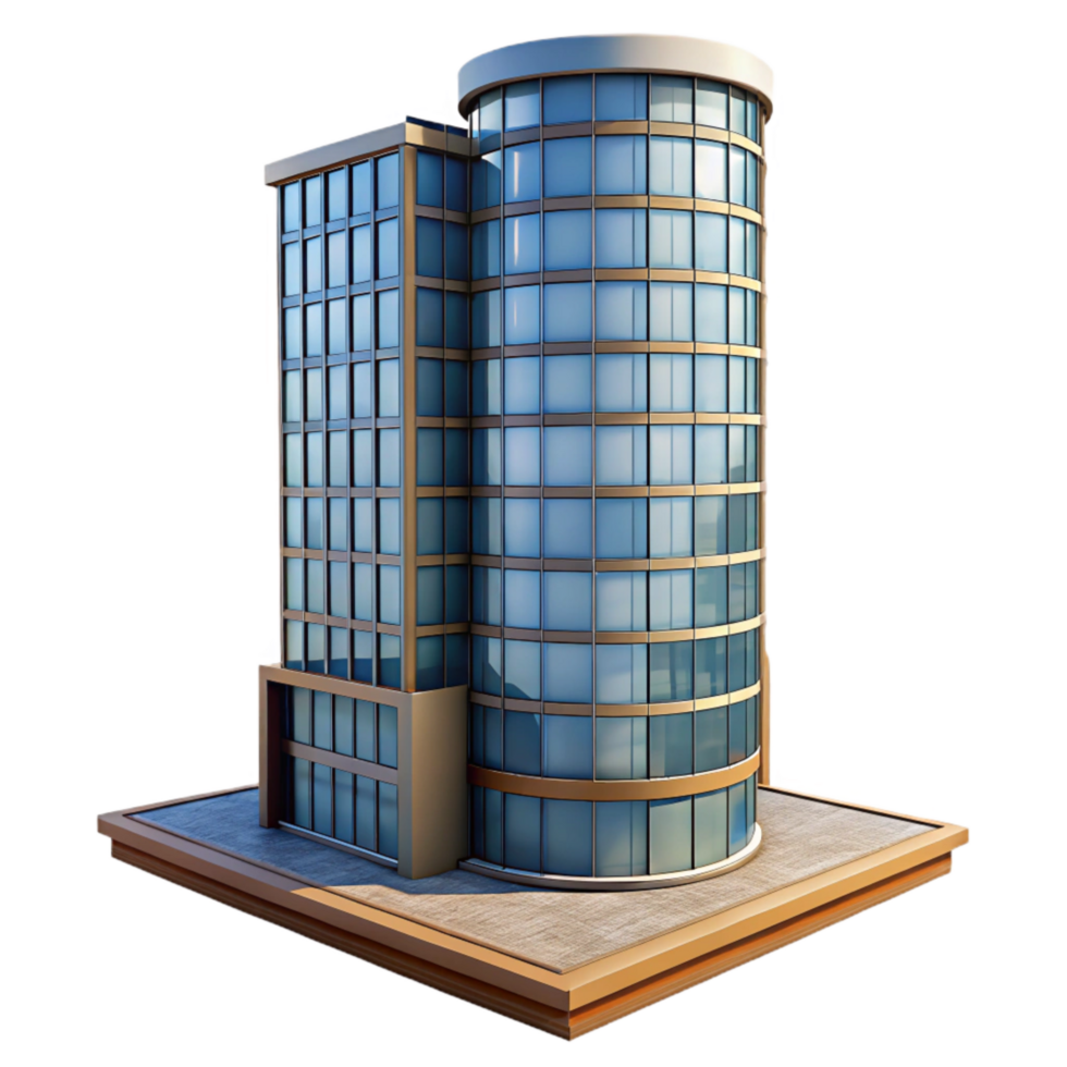 elegant artistic Contemporary Office Tower Low Angle Cutout high resolution png