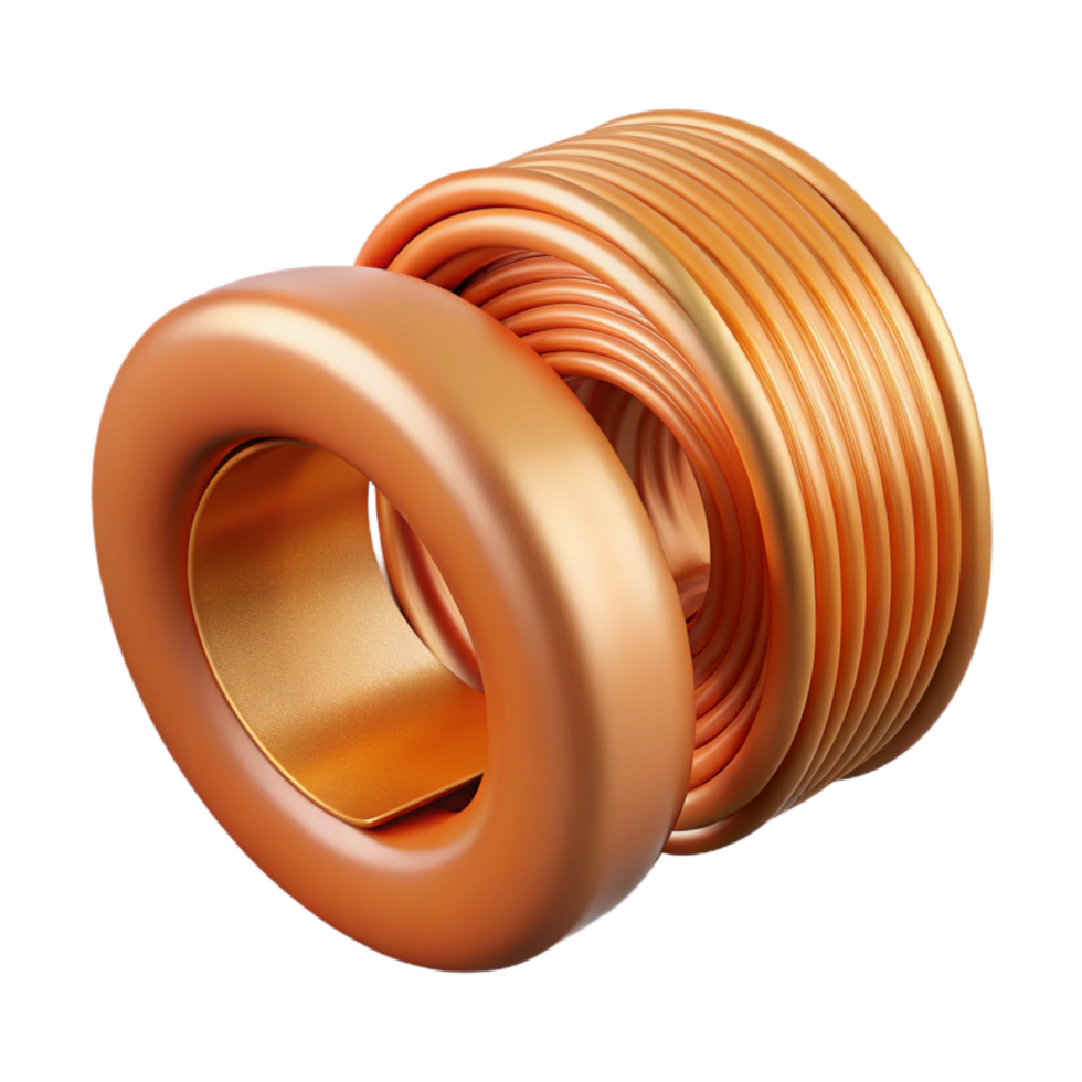 elegant modern Copper Coil and Orange Peel Cutout Transparent Background high resolution png