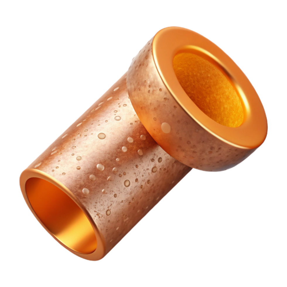 serene minimalist Copper Pipe with Orange Peel Texture Transparent Background professional png