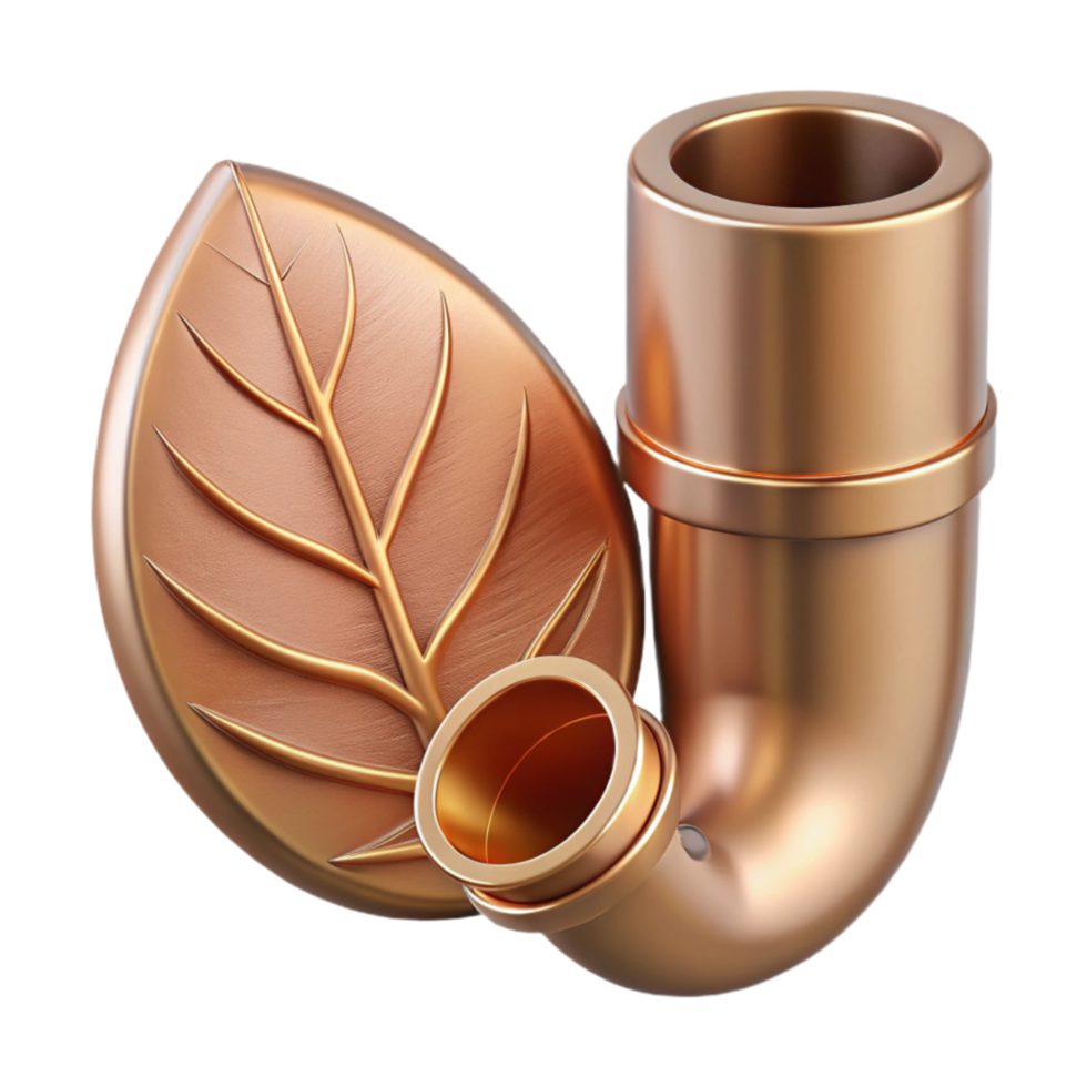 impressive abstract Copper Pipe and Dried Lavender Sprig Cutout Transparent Background detailed png