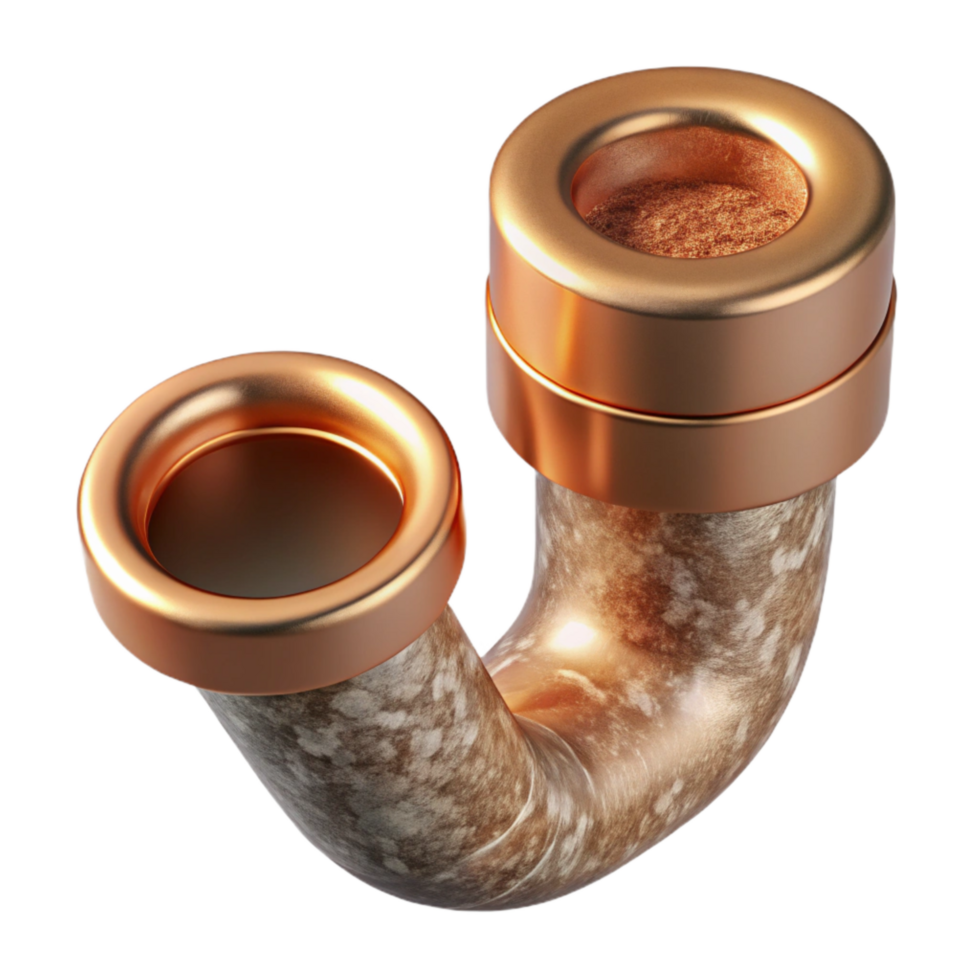 impressive vintage Copper Pipe with Stone Texture Transparent Background authentic png
