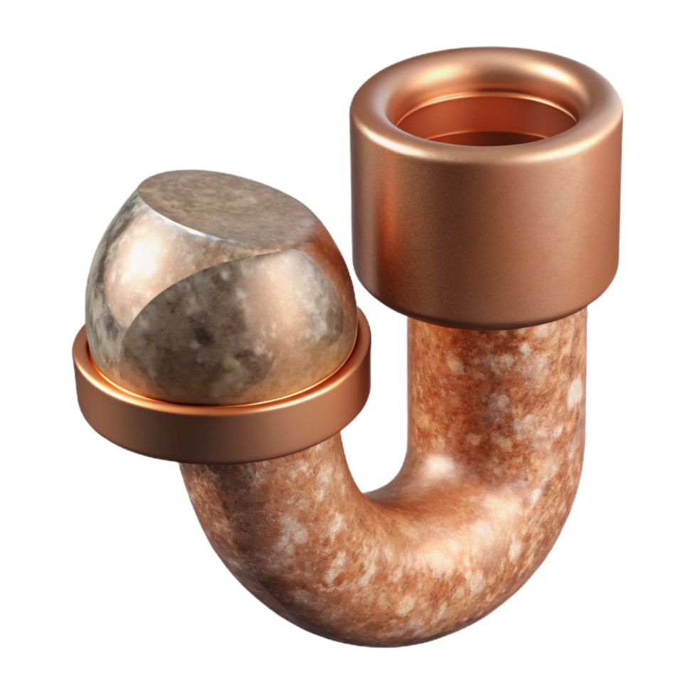 wonderful creative Copper Pipe with Stone Texture Transparent Background high resolution png