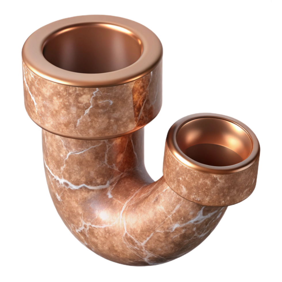 vibrant abstract Copper Pipe with Stone Texture Transparent Background 4K png