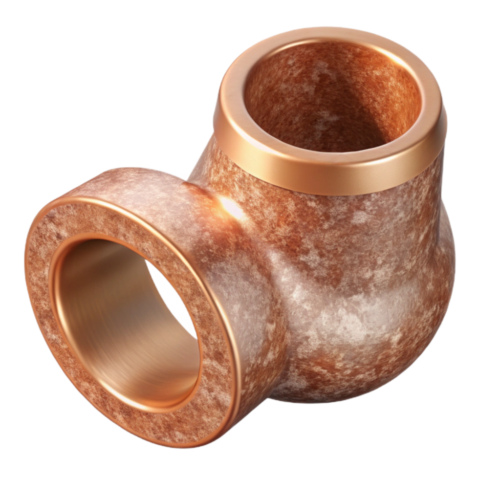 impressive creative Copper Pipe with Stone Texture Transparent Background professional png
