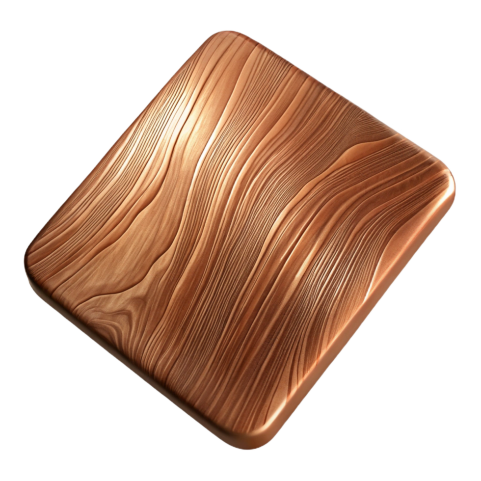 serene contemporary Copper Sheet with Wood Grain Texture Transparent Background original png