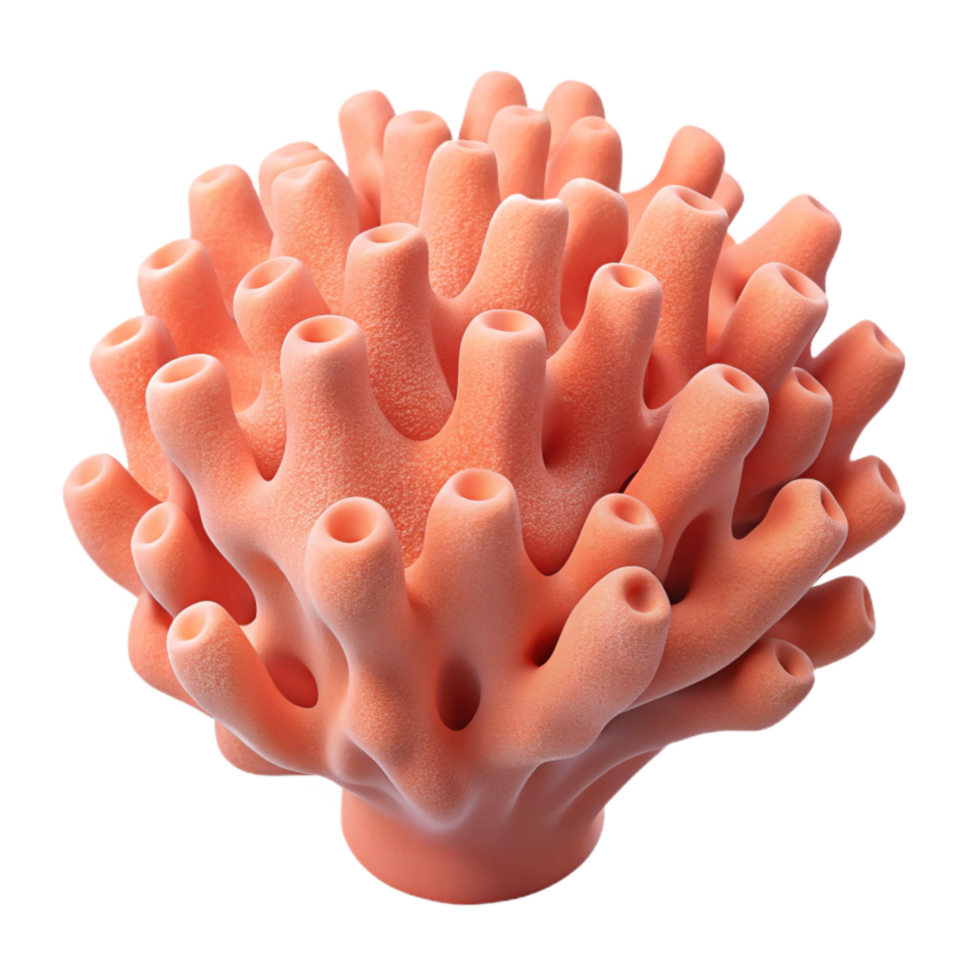 dramatic traditional Coral 3d Printed Coral Isolated professional png