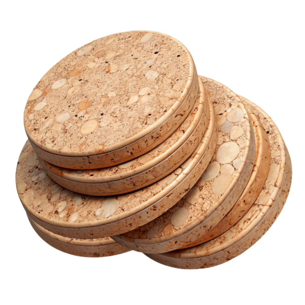 wonderful abstract Cork Coasters Stacked Perspective View Cutout genuine png