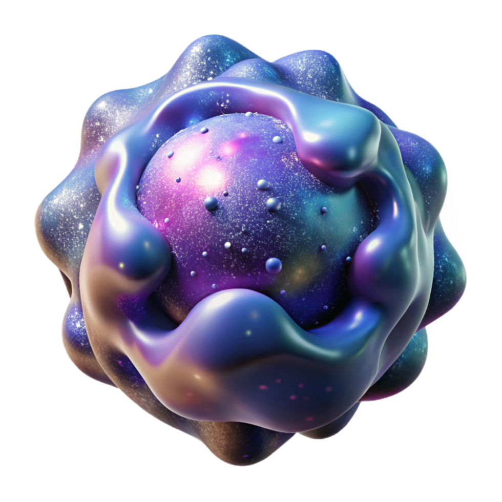 elegant minimalist Cosmic Art Creation in Weightless Environment Isolated authentic png