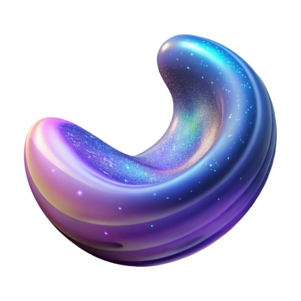 vibrant abstract Cosmic Brushstroke Isolated on Transparent Background 4K png