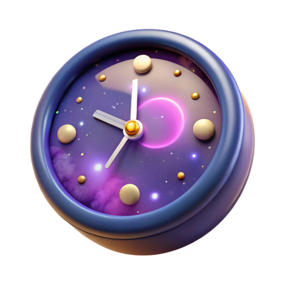wonderful minimalist Cosmic Clock with Nebula Background Cutout professional png