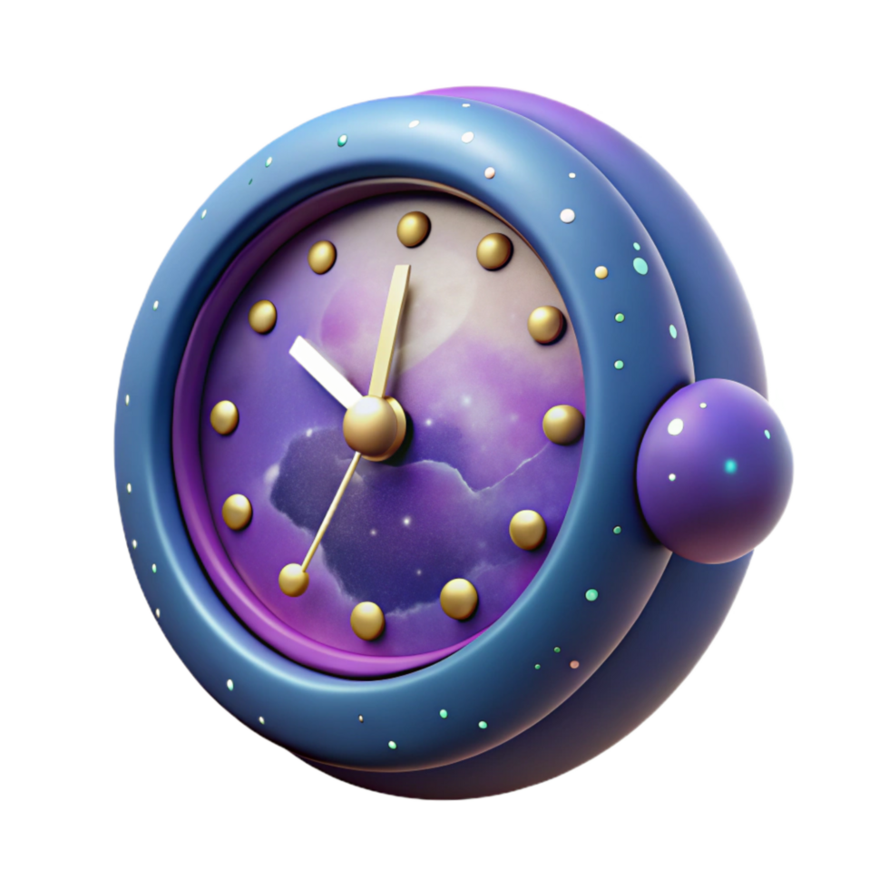 wonderful abstract Cosmic Clock with Nebula Background Cutout high quality png