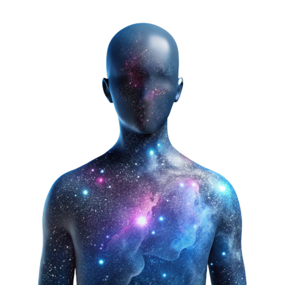 beautiful rustic Cosmic Traveler Silhouette Against Nebula Transparent detailed png