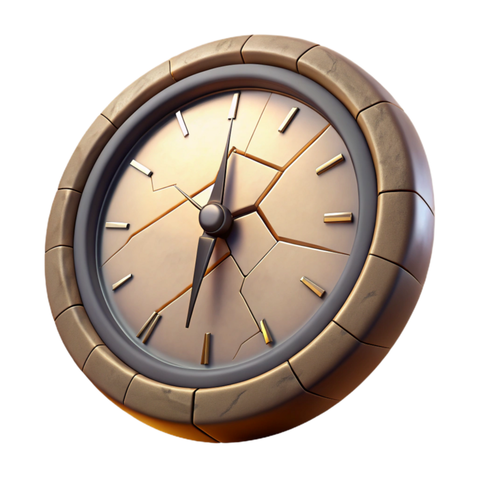 wonderful creative Cracked Clock Face Damage Detail Isolated Element premium png