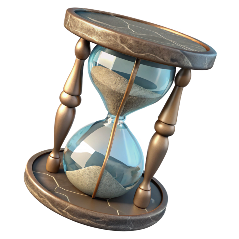 vibrant contemporary Cracked Hourglass Top View Transparent Background genuine png