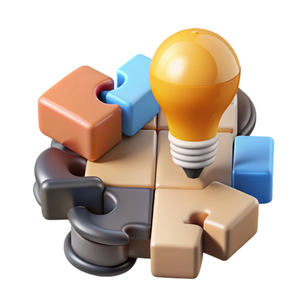 beautiful artistic Creative Problem Solving Diagram Cutout with Innovative Ideas high resolution png