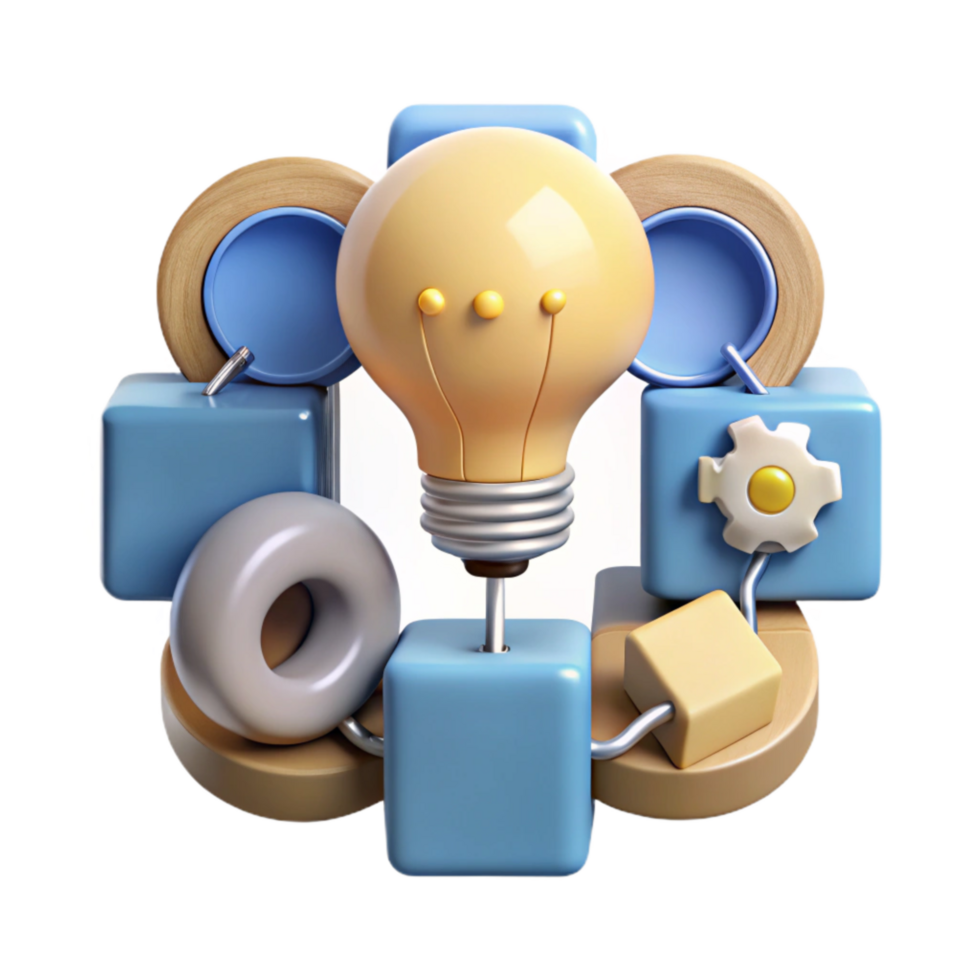 vibrant creative Creative Problem Solving Diagram Cutout with Innovative Ideas high quality png