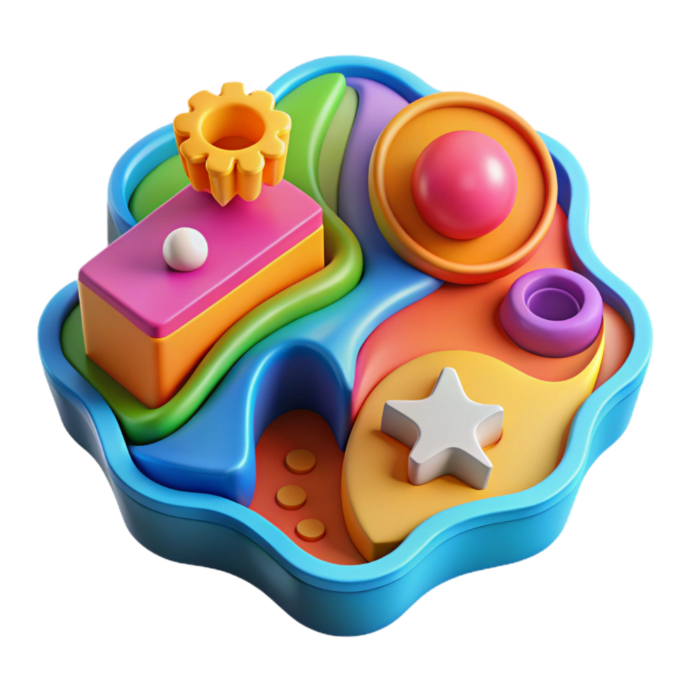 impressive abstract Creative Imagination Diagram Cutout with Vibrant Colors high resolution png