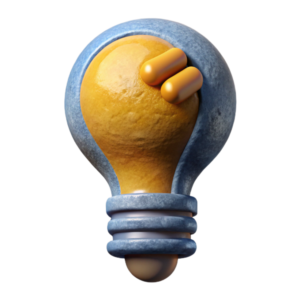 vibrant minimalist Creative Thinking Lightbulb Icon Cutout original png