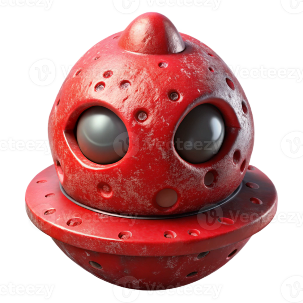 vibrant classic Crimson Red Alien Artifact Isolated original png