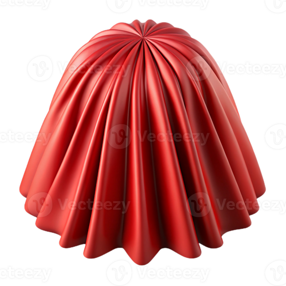 vibrant modern Crimson Red Velvet Fabric Button Tufted Isolated genuine png