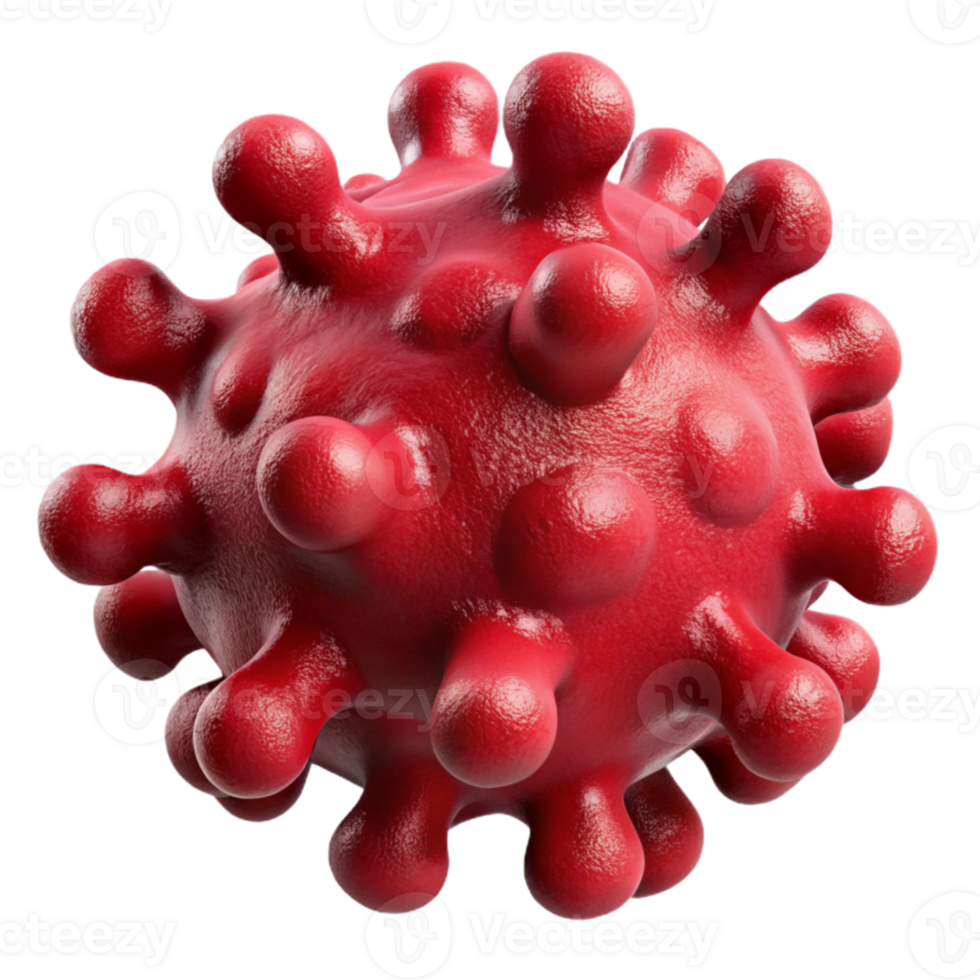 stunning contemporary Crimson Red Microbial Form Isolated exclusive png