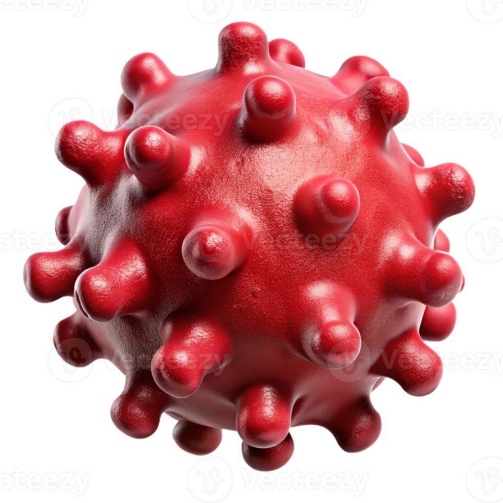 magnificent abstract Crimson Red Microbial Form Isolated 4K png