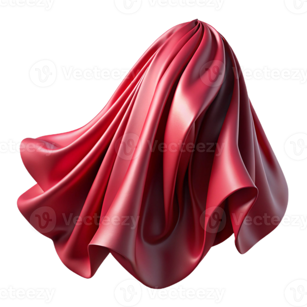 elegant rustic Crimson Silk Chiffon Flowing Drape Isolated Cutout high quality png