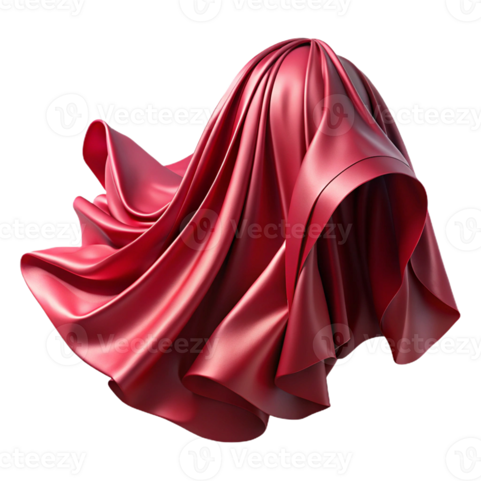 beautiful classic Crimson Silk Chiffon Flowing Drape Isolated Cutout high resolution png