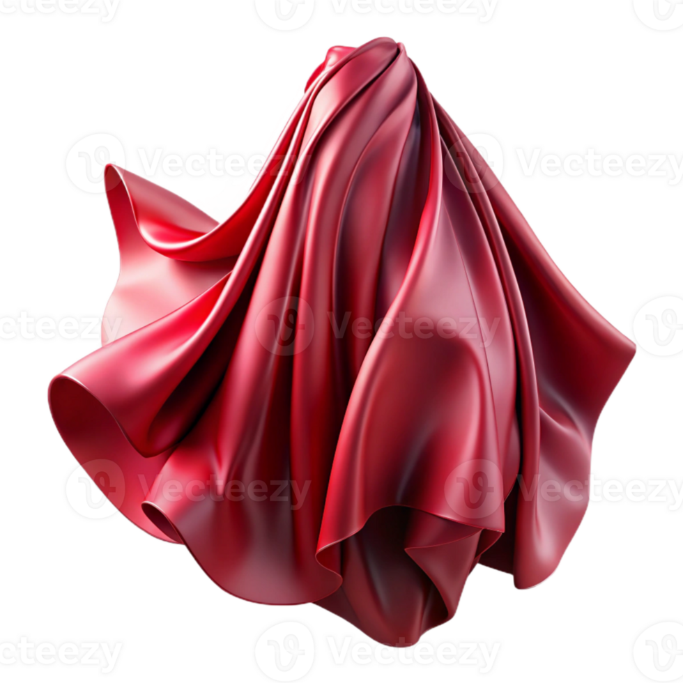 magnificent traditional Crimson Silk Chiffon Flowing Drape Isolated Cutout detailed png