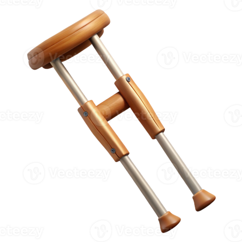 impressive classic Crutch Single Wooden Transparent Background Cutout 4K png