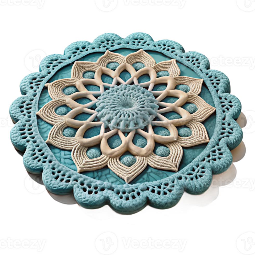 beautiful abstract Crocheted Placemat with Lacy Pattern Cutout 4K png