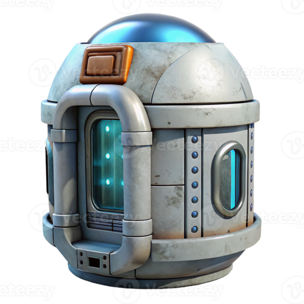 vibrant creative Cryosleep Pod Sci Fi Design Side View Cutout high resolution png