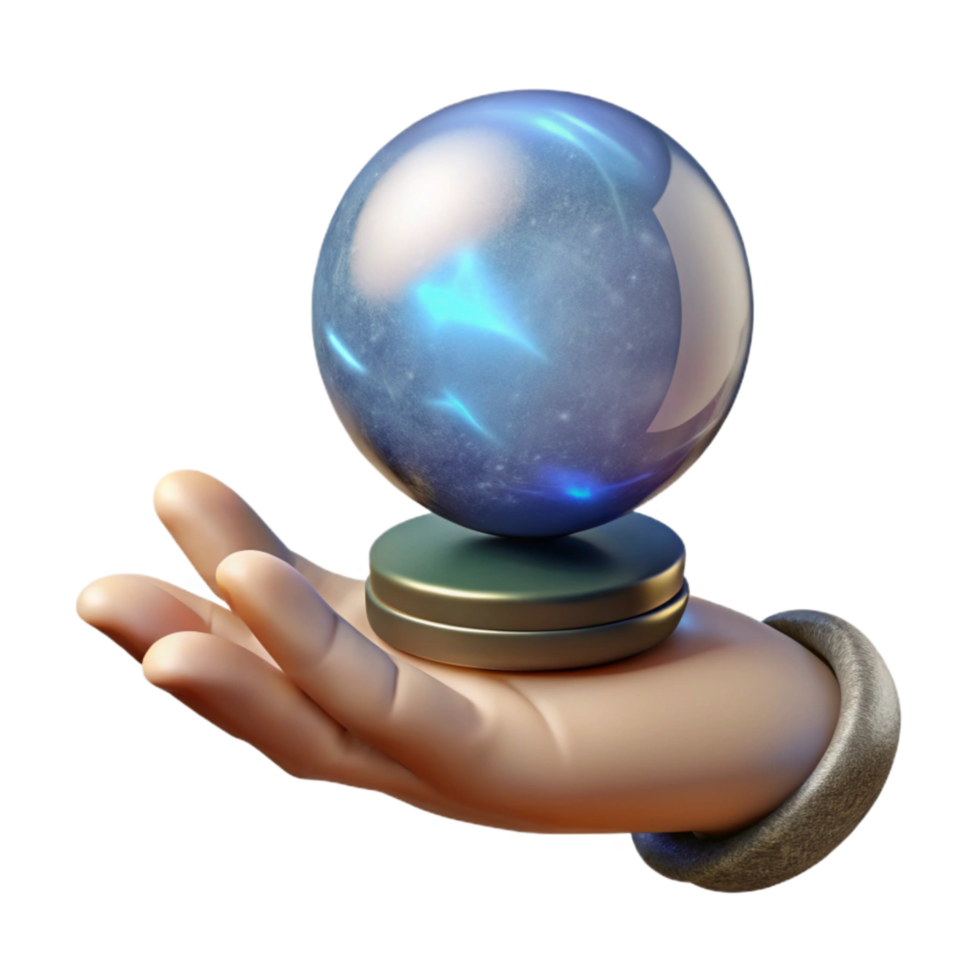 dramatic contemporary Crystal Ball Levitating Above Hand Transparent high resolution png