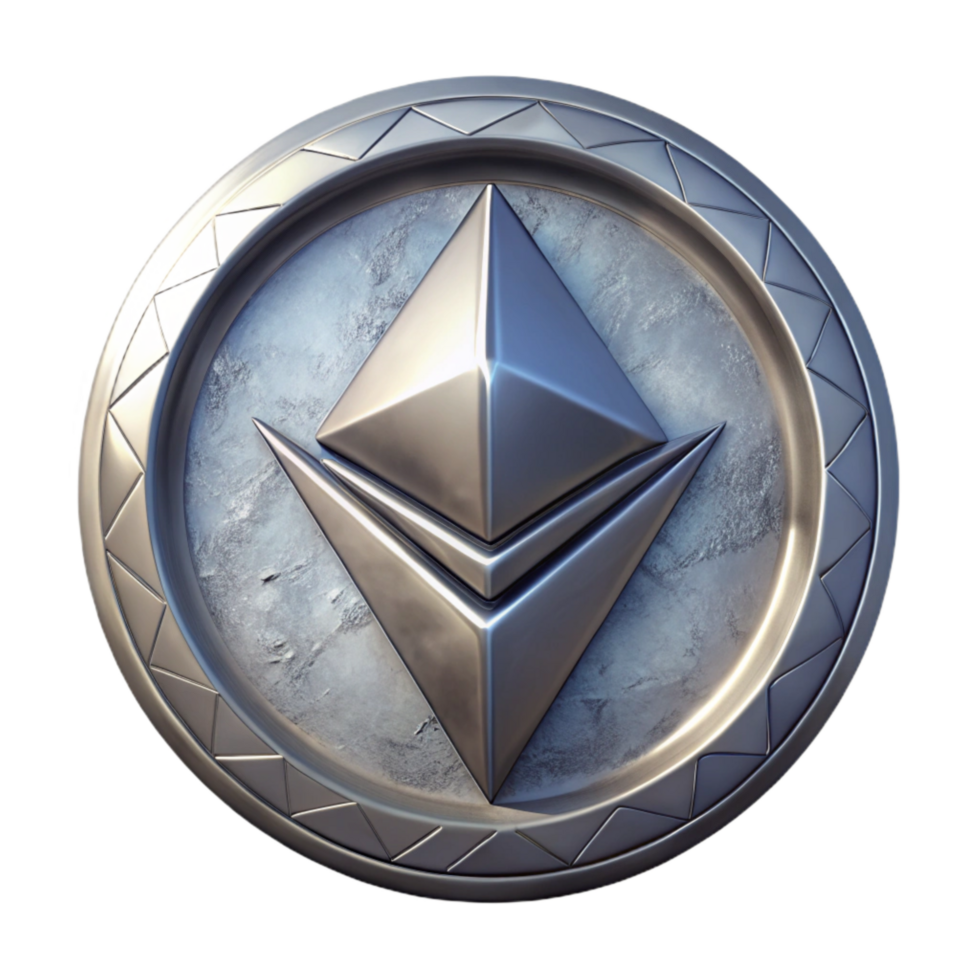 beautiful creative Cryptocurrency Ethereum Symbol Silver Isolated professional png