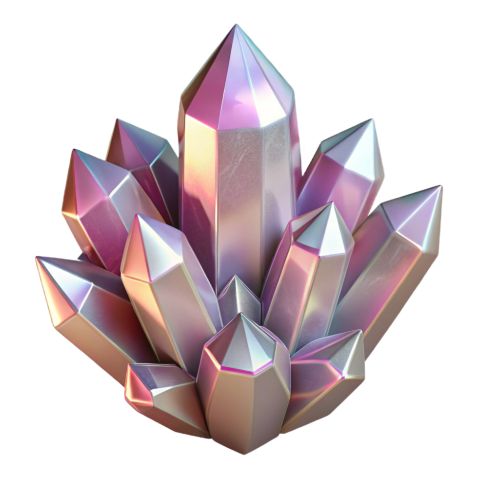 dramatic traditional Crystal Cluster Sparkling Facets Cutout detailed png