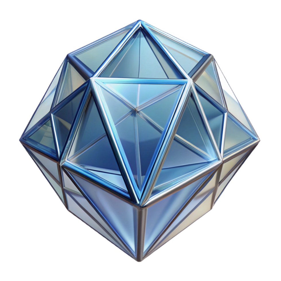 stunning modern Crystal Structure Geometric Facets Clear Texture Transparent Background original png