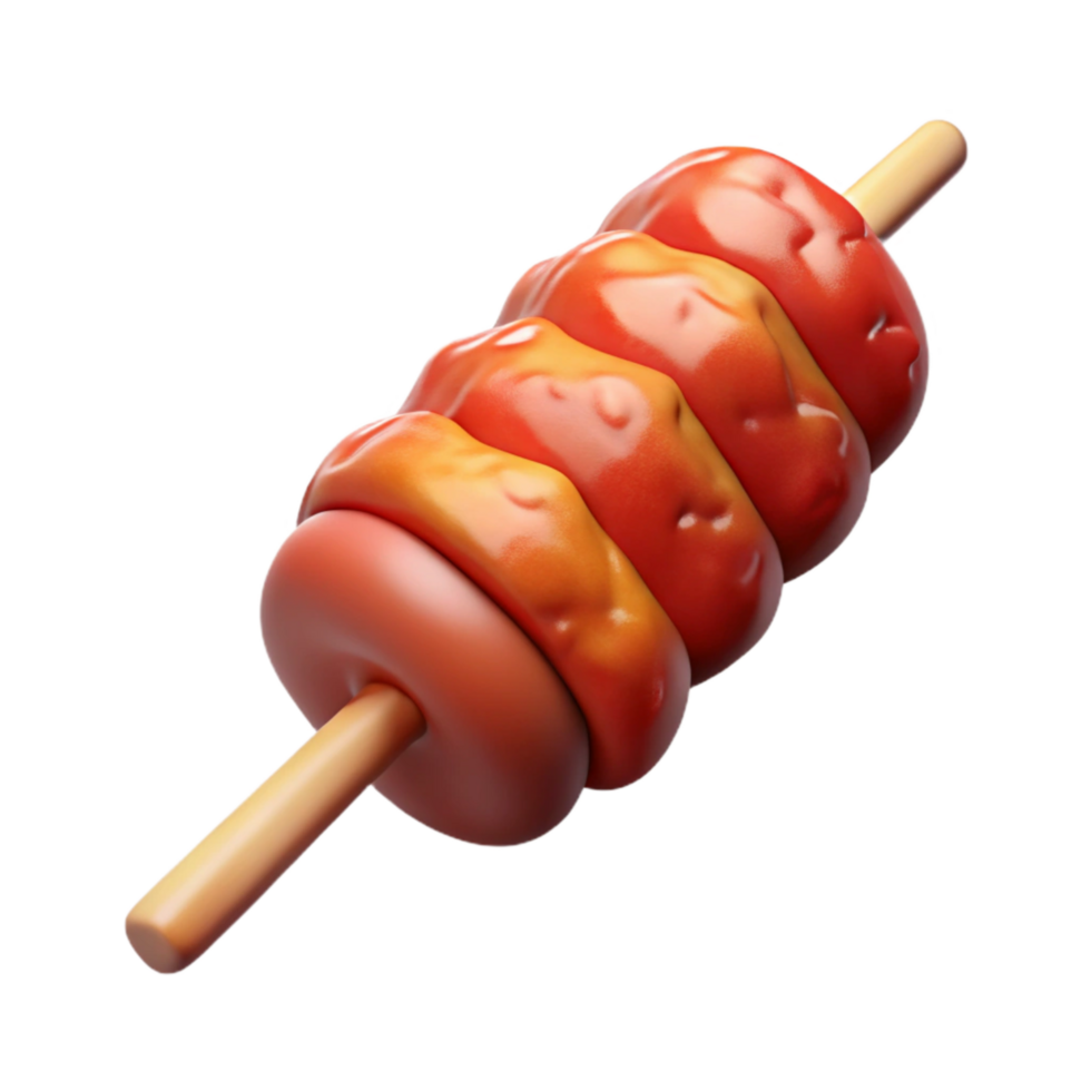 elegant rustic Cultured Meat Skewer Grilled Appearance Transparent Background high resolution png