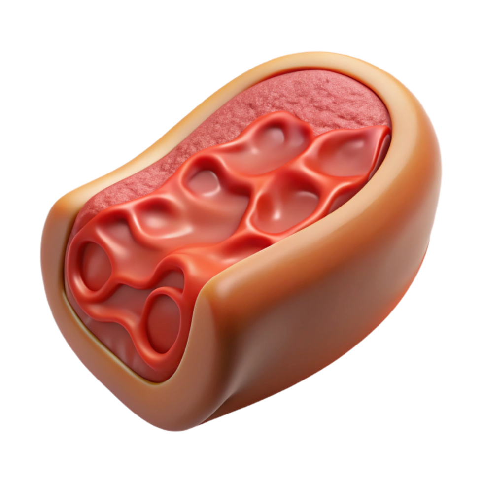 dramatic rustic Cultured Meat Slice Microscope View Isolated Element genuine png