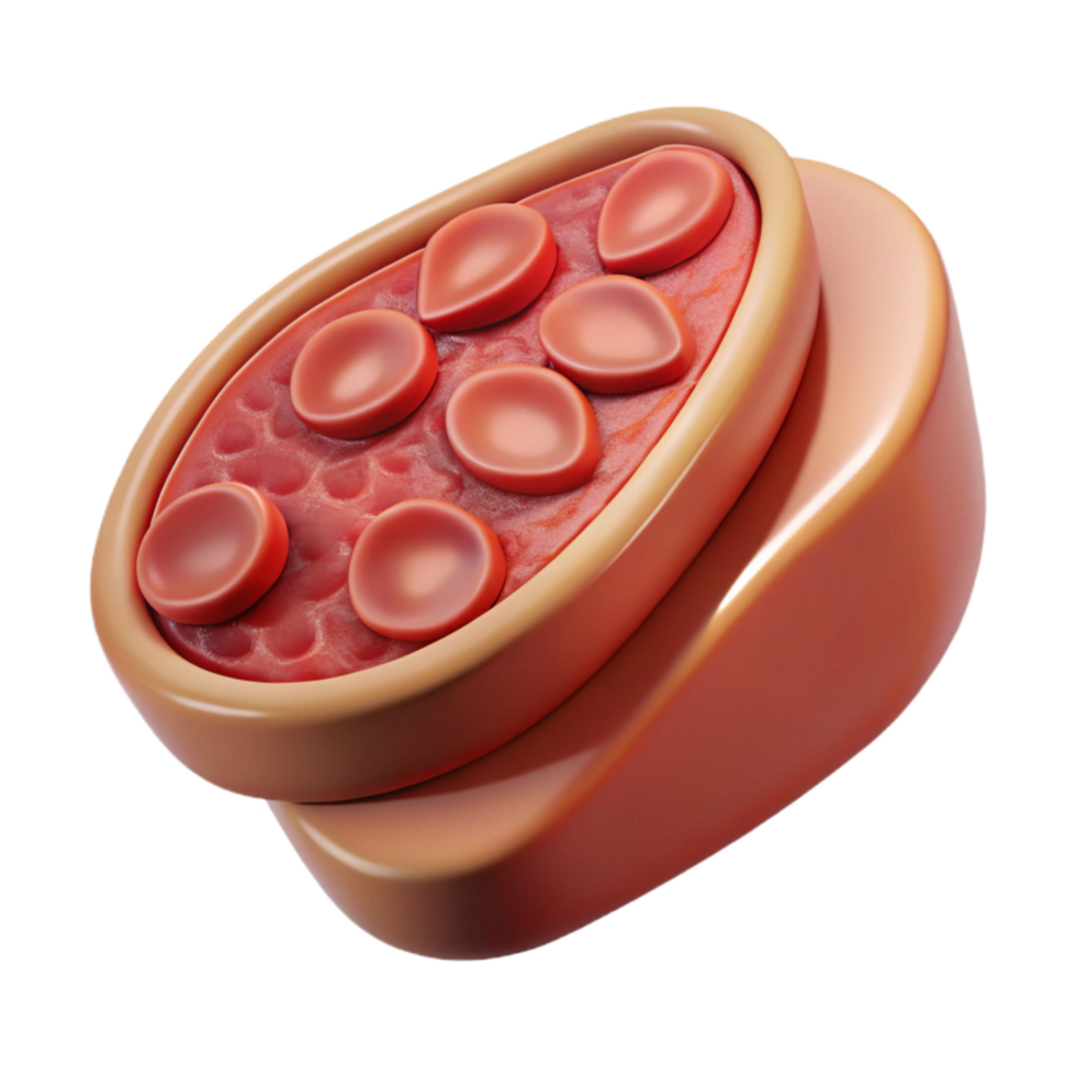 magnificent vintage Cultured Meat Slice Realistic Render Cutout high quality png