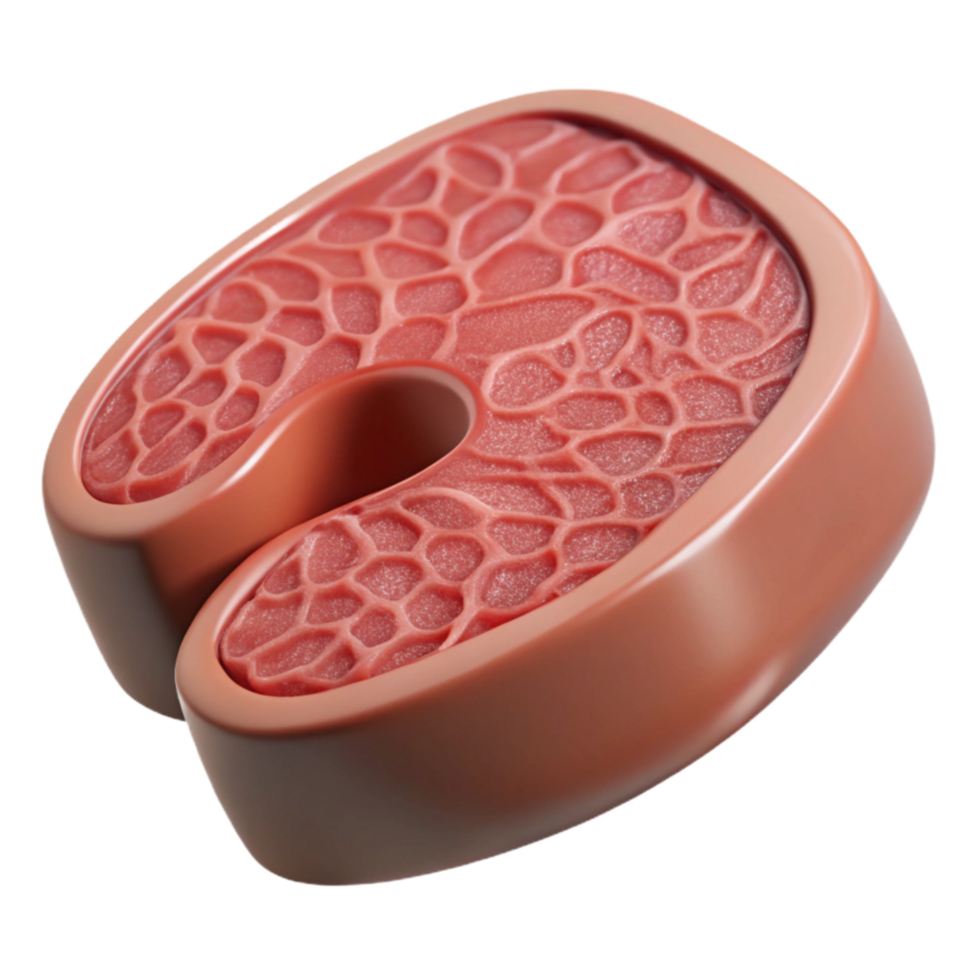vibrant minimalist Cultured Meat Slice Realistic Render Cutout genuine png