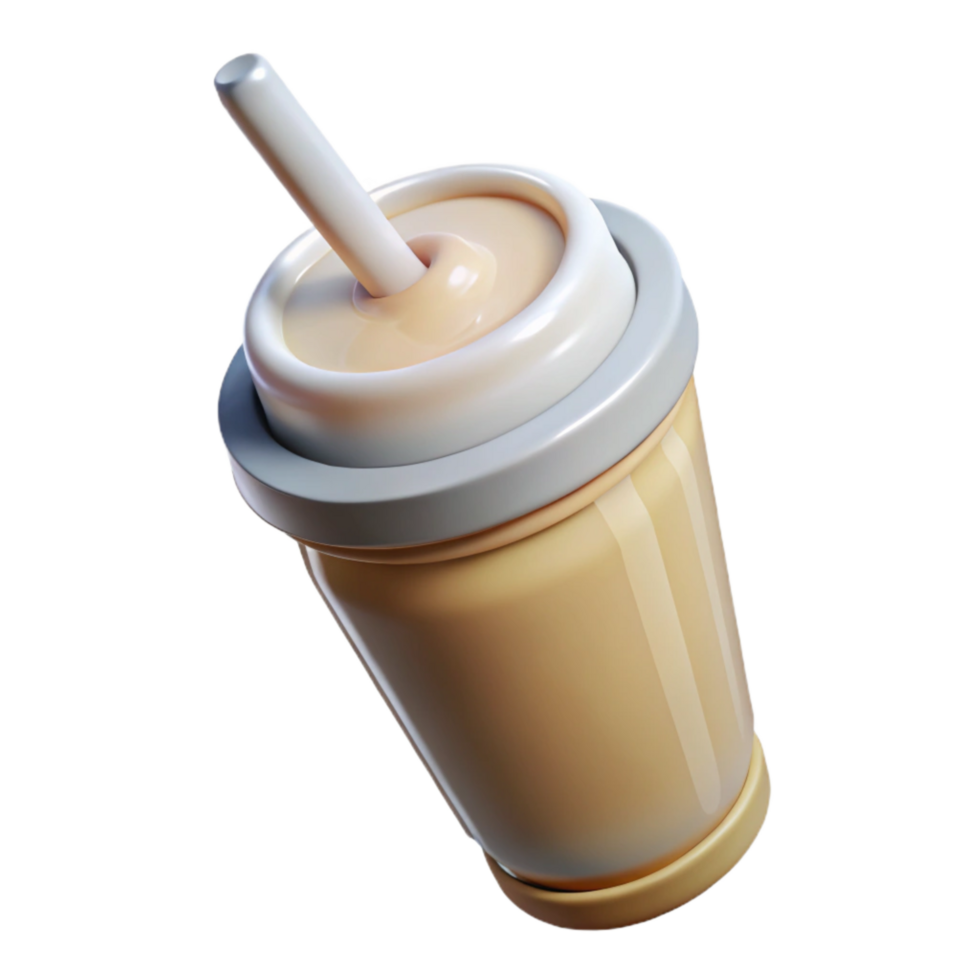 serene minimalist Cultured Protein Shake White Color Isolated on Transparent Background genuine png