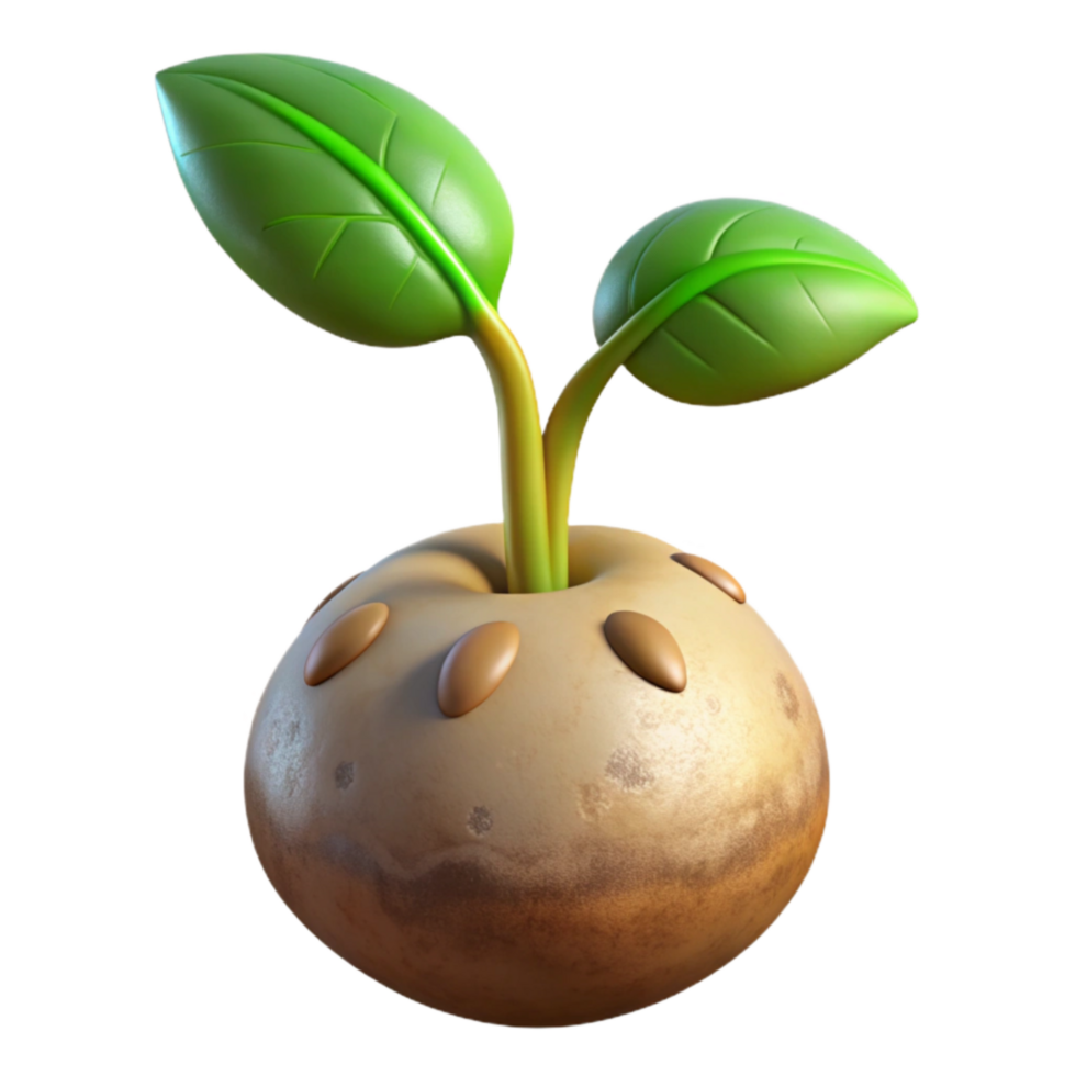 vibrant minimalist Cultured Plant Sprout Isolated on White genuine png